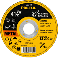 Disco Corte Metal Acero 115mm x 1mm Pretul
