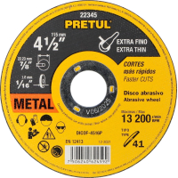 Disco Corte Metal Acero 115mm x 1.6mm Pretul