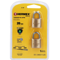 Pack 2 Candado de Bronce 20mm Hermex Basic CL-20P