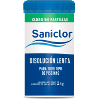 Pastillas Cloro Disolución Lenta Piscina Saniclor 1 Kg
