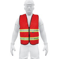 Chaleco de seguridad Truper CHS-600R rojo con cintas reflectivas