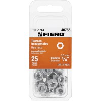 Tuercas Hexagonales 1/4'' Blister x 25 Fiero TUE-1/4A