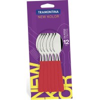 Juego 12 Cucharas De Té Tramontina New Kolor Rojo 23167/970