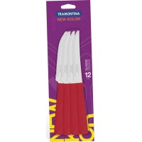 Juego 12 Cuchillos Asado Tramontina New Kolor Rojo 23160/974