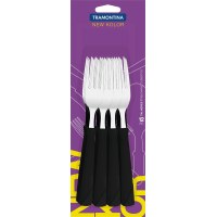 Juego 12 Tenedores De Mesa Tramontina New Kolor Negro 23162/900
