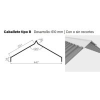 Cumbrera Caballete Tipo ''B'' Para Econopanel Armco