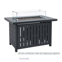 Estufa supergas pira rectangular abierta