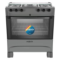 Cocina Supergas 5 Hornallas Titanio con Termocupla y Encendido Enxuta CENX27250T