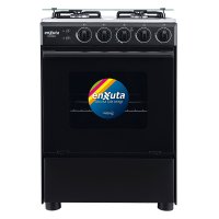 Cocina Supergas 4 Hornallas Negra con Termocupla y Grill 60x60 Enxuta CENX9604N