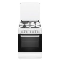 Cocina Combinada 3 Hornallas y 1 Disco Eléctrico Blanca 60x60 con Convección Enxuta CENX5646W