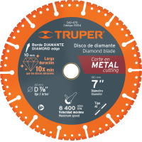 Disco Diamantado 7'' Corte Metal Truper DID-470
