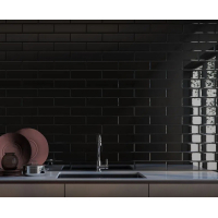 Cerámica Pared Ladrillo Negro Brillante 7x25cm Color Mind Decortiles