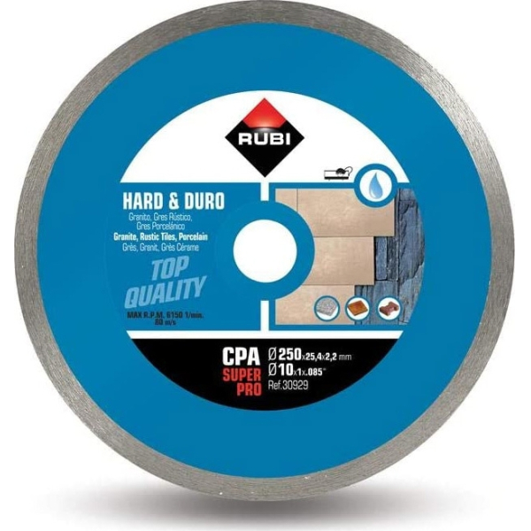 Disco Corte Diamantado 250mm Continuo RUBI 30929