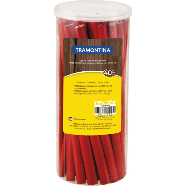 Lápiz de Carpintero 175mm Tramontina Rojo