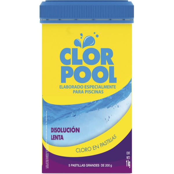 Pastillas Cloro Disolución Lenta Piscina Clorpool 1kg