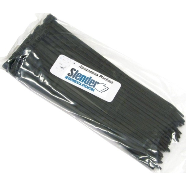 Precinto Collarín Plástico 39cm 4.5mm Negro Slender