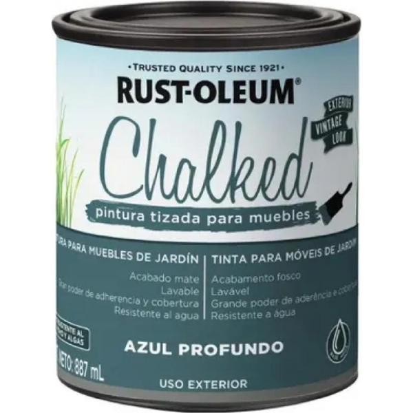 Pintura Tizada Exterior Chalked Rust Oleum Azul Profundo