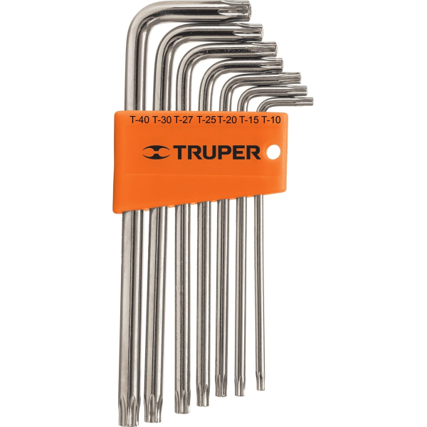 Juego 7 Llaves Torx Largas Estuche Plástico Truper TORX-7L