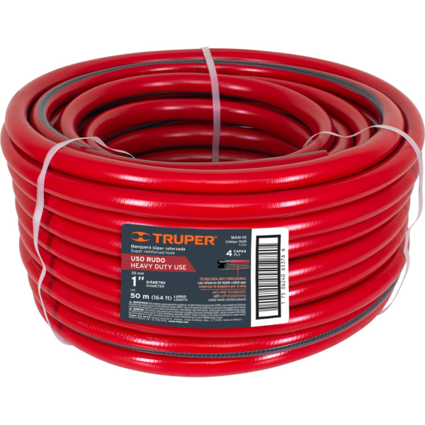 Manguera Super Reforzada 4 Capas 1'' 50mt Truper