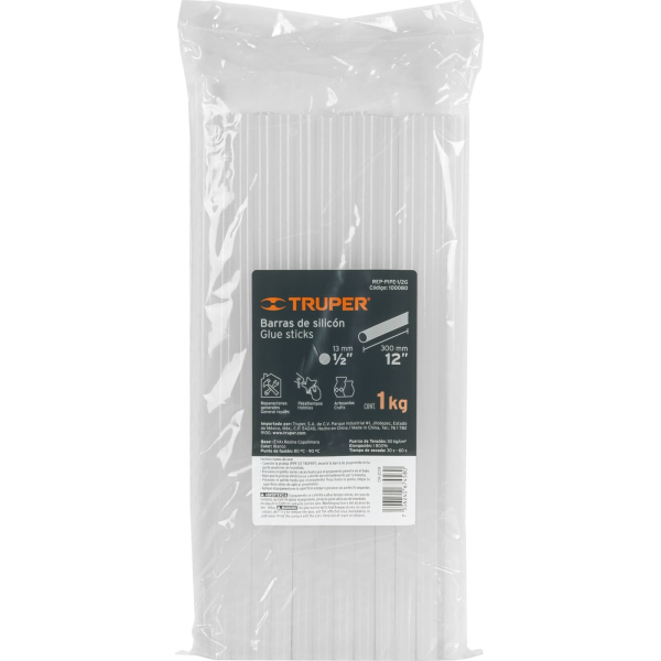 Barras De Silicona 1/2'' 13mm Largo 30cm Truper