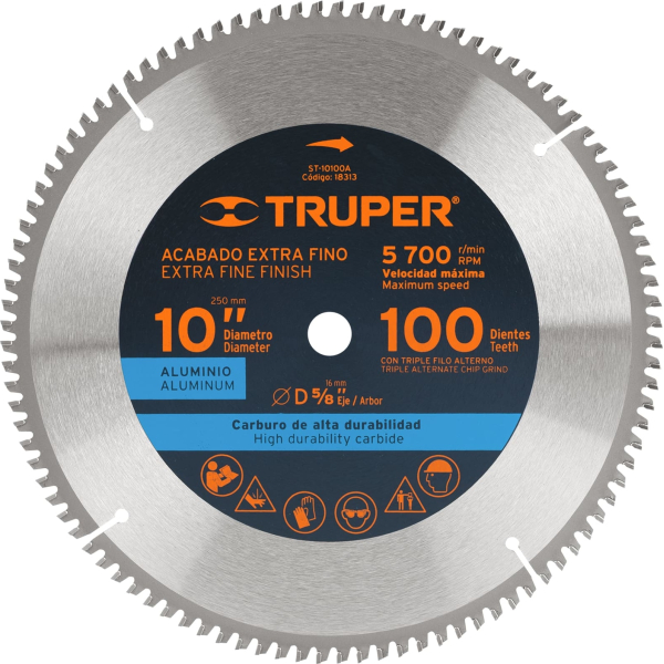 Disco Corte Aluminio 10'' 100 Dientes Truper ST-10100A