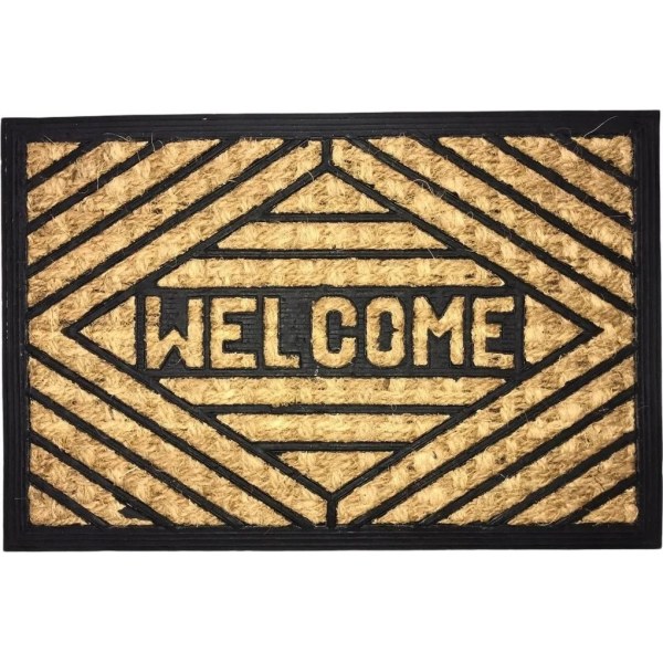 Felpudo de coco 45 x 75 cm con mensaje Welcome