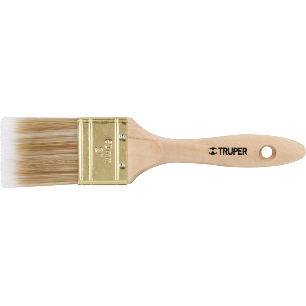 Pincel Cerda Sintética Blanca 2'' Mango Madera Truper