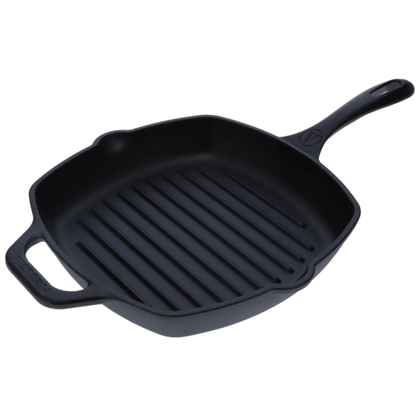 Plancha Sartén Grill Cuadrado Hierro Curado Victoria