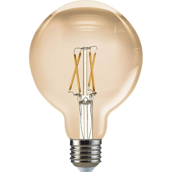 Lámpara Filamento Led Ámbar Globo 3w Vintage Luz Cálida E27