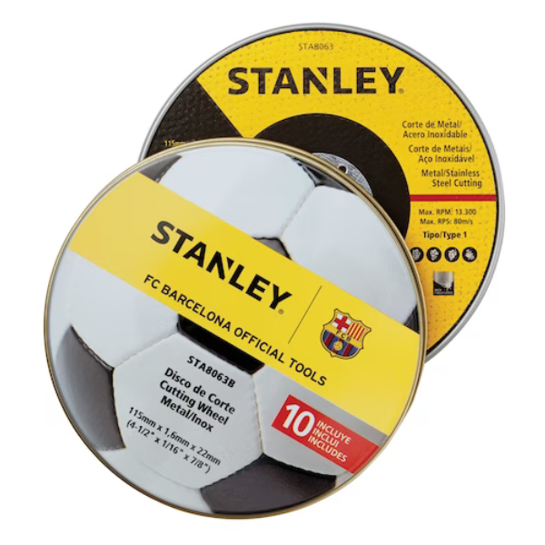 Disco Corte Metal 115 x 1.6mm Stanley Pack x 10