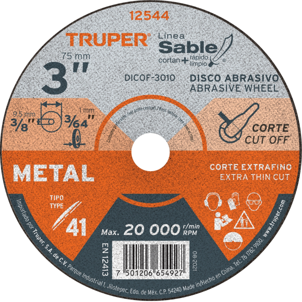 Disco Corte Metal 75mm Amoladora Neumática Truper