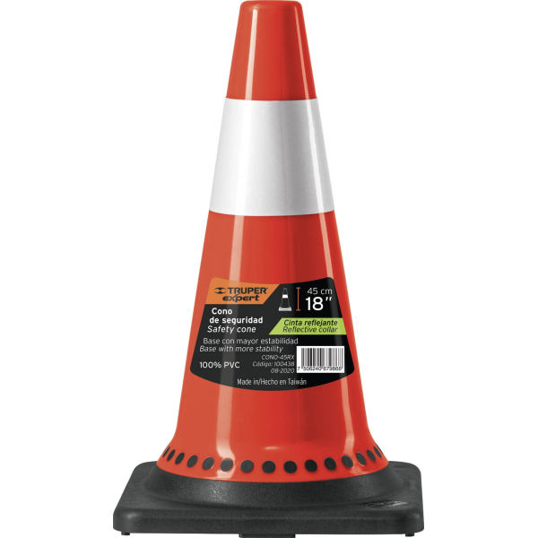 Cono Precaución Reflectivo Naranja 45cm Truper