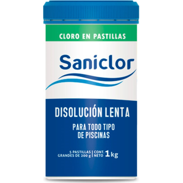 Pastillas Cloro Disolución Lenta Piscina Saniclor 1 Kg