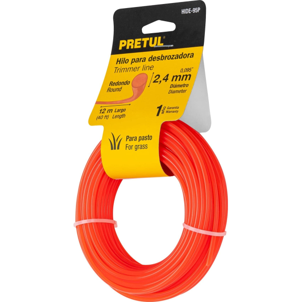Tanza Bordeadora Redonda 2.4mm Rollo 12mt Pretul