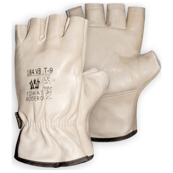Guantes Cuero Antivibratorios Medio Dedo Tomás Bodero
