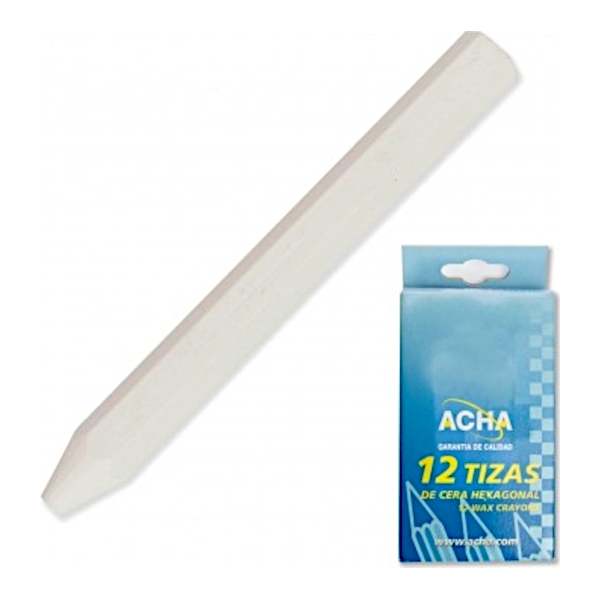 Tizas de Cera Hexagonales Blancas 120mm ACHA