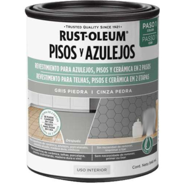 Pintura Para Pisos Azulejos Gris Piedra Rust Oleum