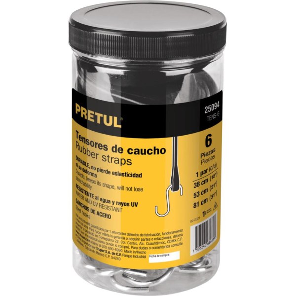 Juego 6 Pulpos Elásticos Caucho Pretul TENS-6 
