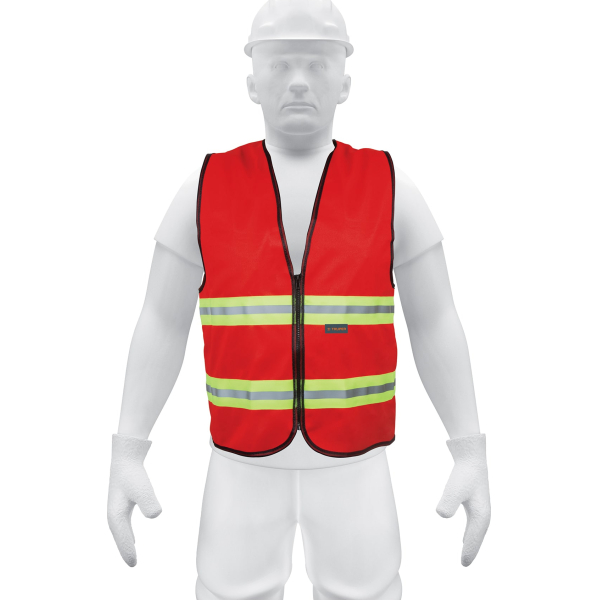 Chaleco de seguridad Truper CHS-600R rojo con cintas reflectivas