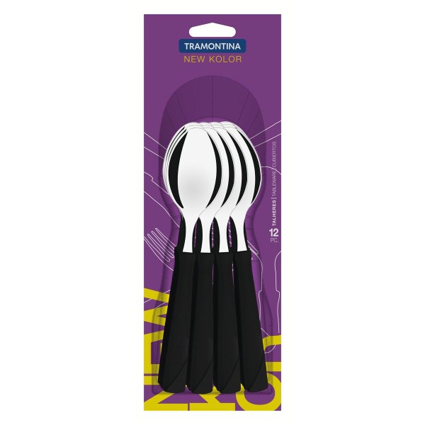 Juego 12 Cucharas De Mesa Tramontina New Kolor Negro 23163/900