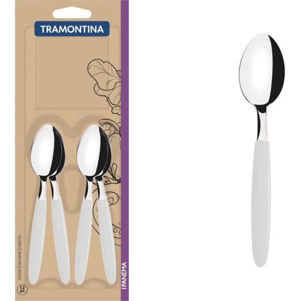 Juego 12 Cucharas De Té Tramontina Ipanema Blanco 23367/980