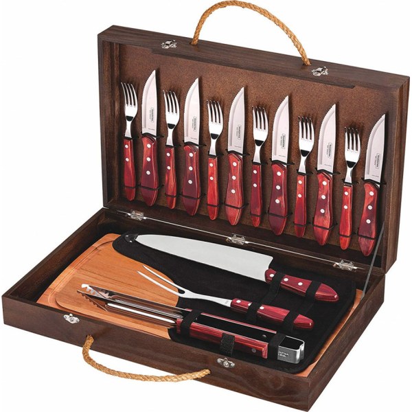 Juego Cubiertos Asado Polywood Rojo Tramontina 21198/766 