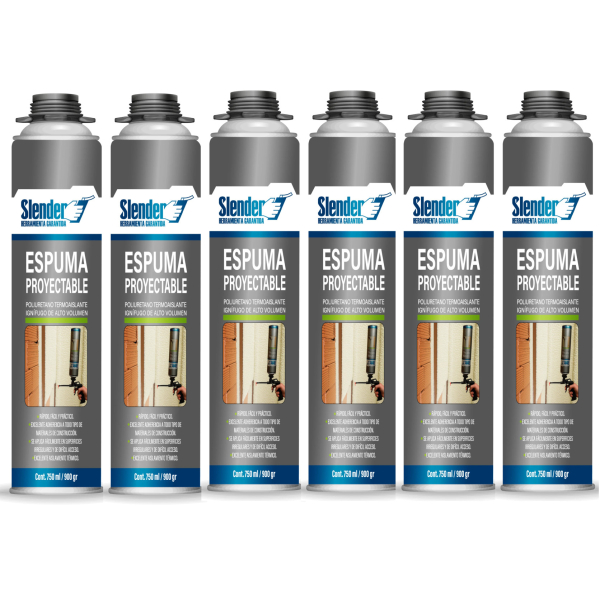 Espuma Poliuretano Proyectable 750ml Slender 