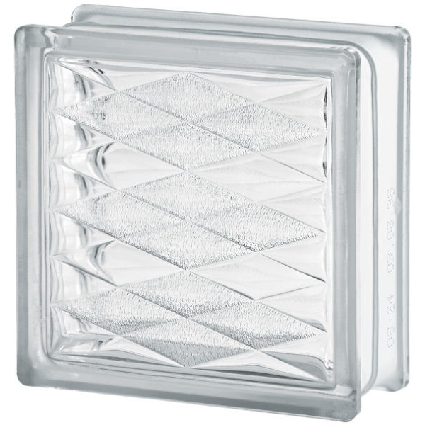 Ladrillo de Vidrio 19 x 19cm Rombo - Clear Lozenge