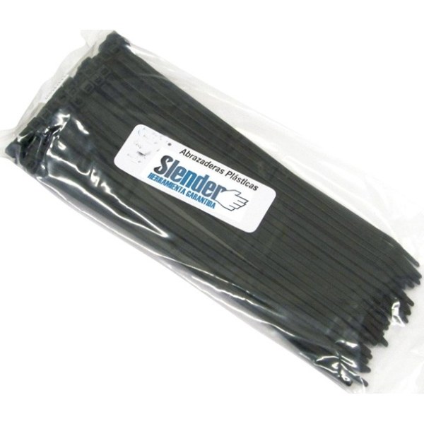 Precinto Collarín Plástico 10cm x 2.4mm Negro Slender