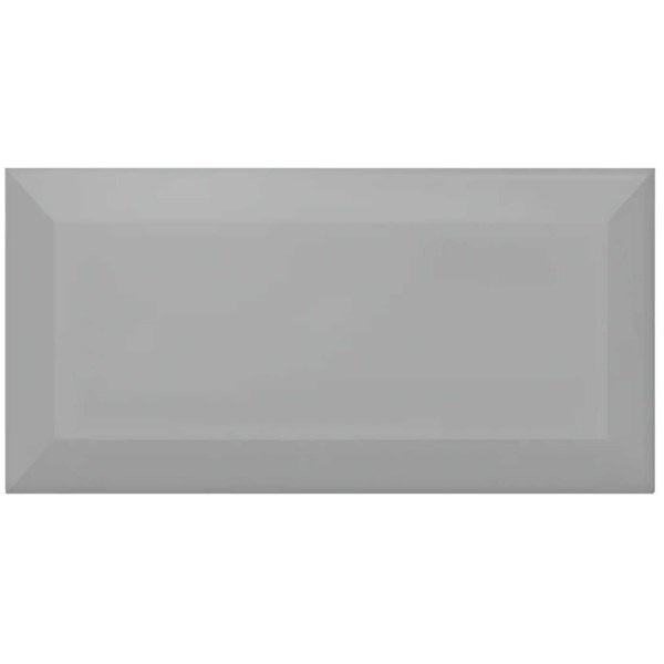 Cerámica Ladrillo Biselado 10x20cm Gris Brillante TECNOGRES