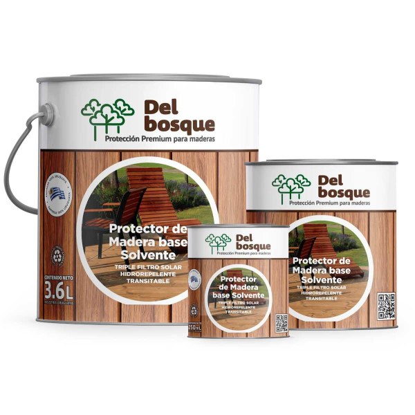 Protector De Madera Base Solvente Cedro 0,9lt Del Bosque
