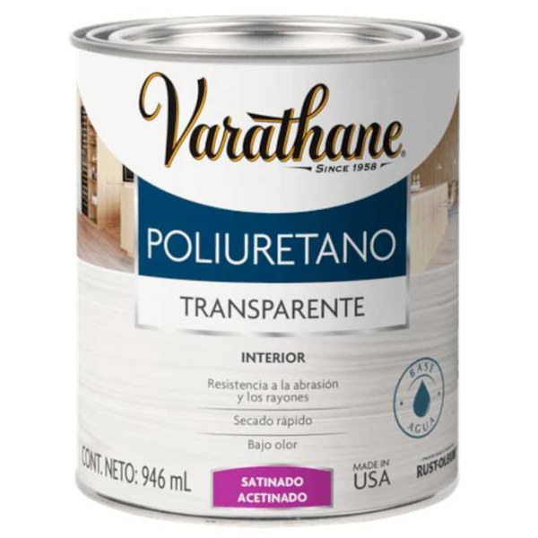 Barniz Poliuretano Madera Interior Satinado 946ml Varathane