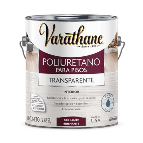 Poliuretano Para Pisos Base Agua Brillante 3,785lt Varathane