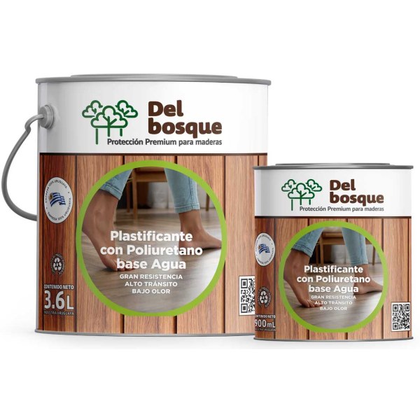 Plastificante Al Agua Para Madera Brillante 3,6lt Del Bosque